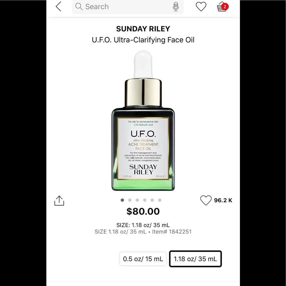Sunday Riley UFO oil